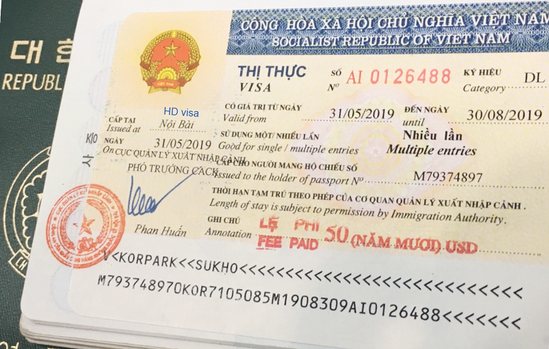Vietnam visa issued to people entering tourism