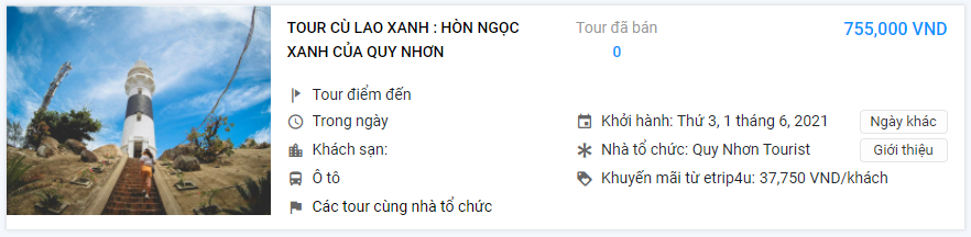 Tour Cù Lao Xanh