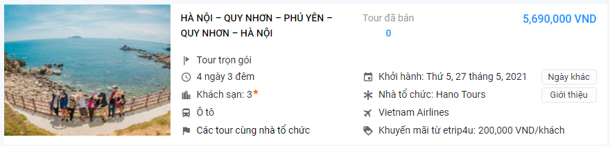 Tour Hà Nội - Quy Nhơn - Tuy Hòa 4N3Đ