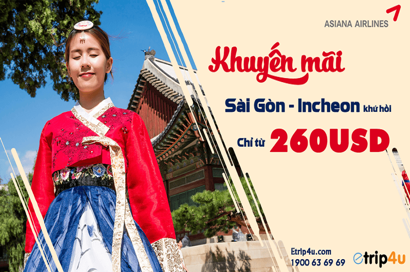 Asiana Airlines khuyến mãi giá vé cho chặng bay đến Hàn Quốc, Hoa Kỳ Asiana Airlines khuyến mãi giá vé cho chặng bay đến Hàn Quốc, Hoa Kỳ