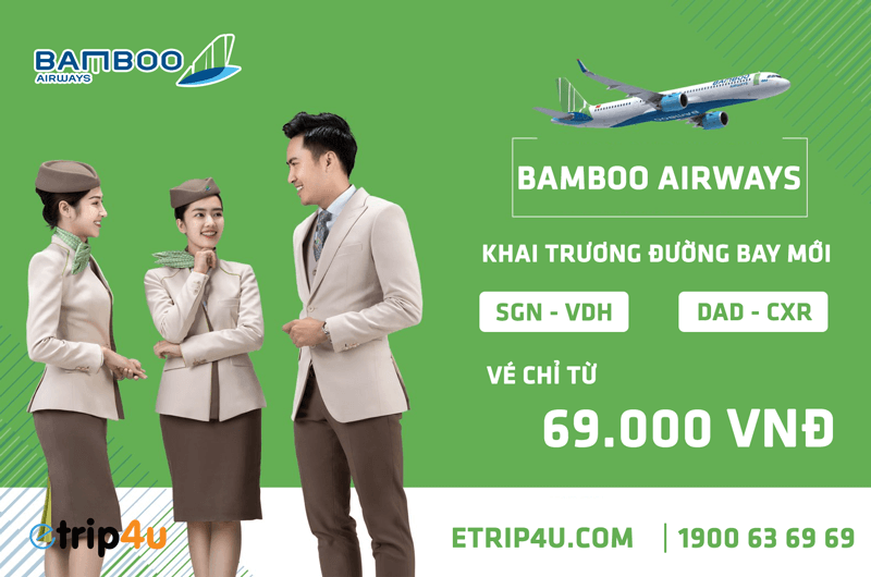 Bamboo Airways khai thác đường bay mới đi Đồng Hới và Cam Ranh chỉ từ 69.000vnđ