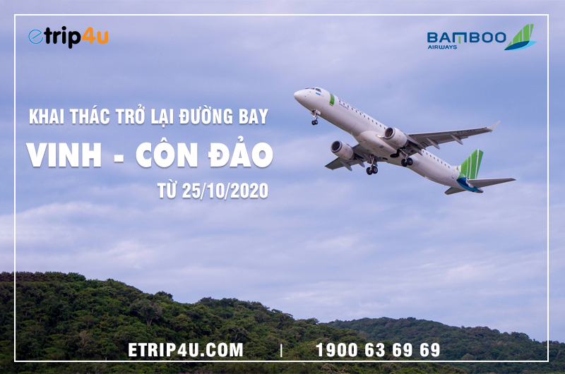 Bamboo Airways khai thác trở lại đường bay Vinh - Côn Đảo