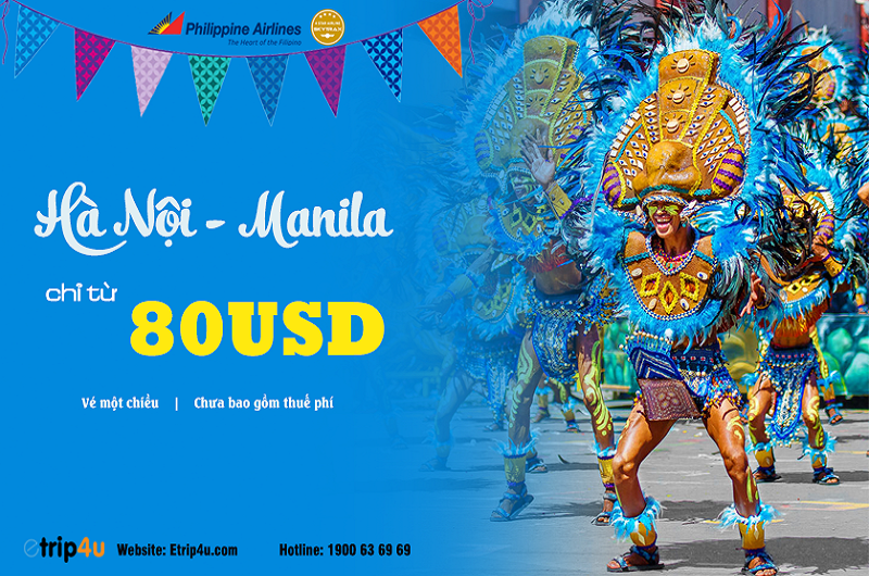 Bay thỏa thích Hà Nội - Manila với giá vé chỉ từ 80 USD