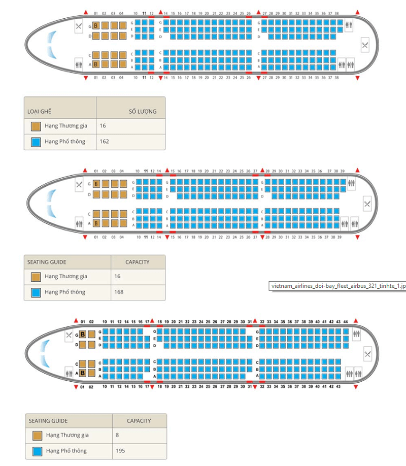 Sơ đồ ghế  Airbus A321-200