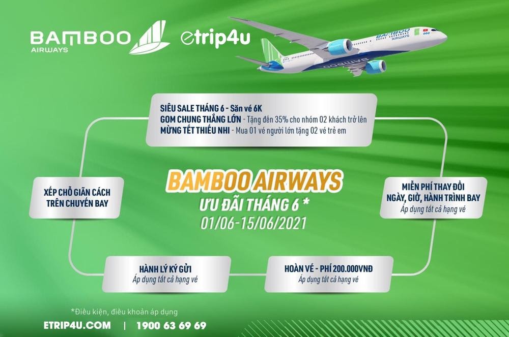 Cùng Bamboo Airways đón vô vàn ưu đãi trong tháng 6 
