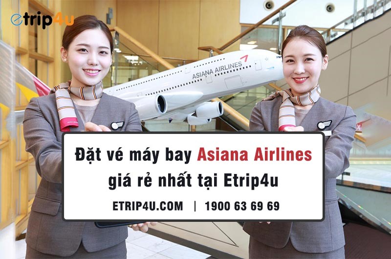 Mô hình Máy bay lắp ghép Asiana Airline Boeing B747 có đèn Led 47cm chính  hãng giá rẻ