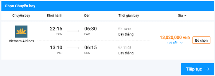 Chọn chuyến bay cho hành trình Hồ Chí Minh - Pháp Chọn chuyến bay cho hành trình Hồ Chí Minh - Pháp