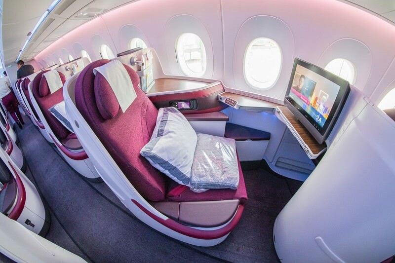 Ghế hạng Thương gia trên Qatar Airways Ghế hạng Thương gia trên Qatar Airways