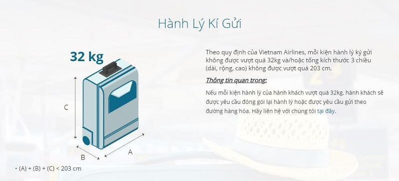 Quy định hành lý ký gửi của Vietnam Airlines Quy định hành lý ký gửi của Vietnam Airlines