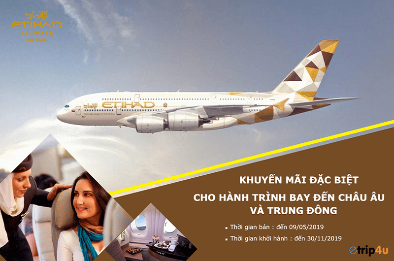 Etihad Airways khuyến mãi đặc biệt trên tất cả các đường bay