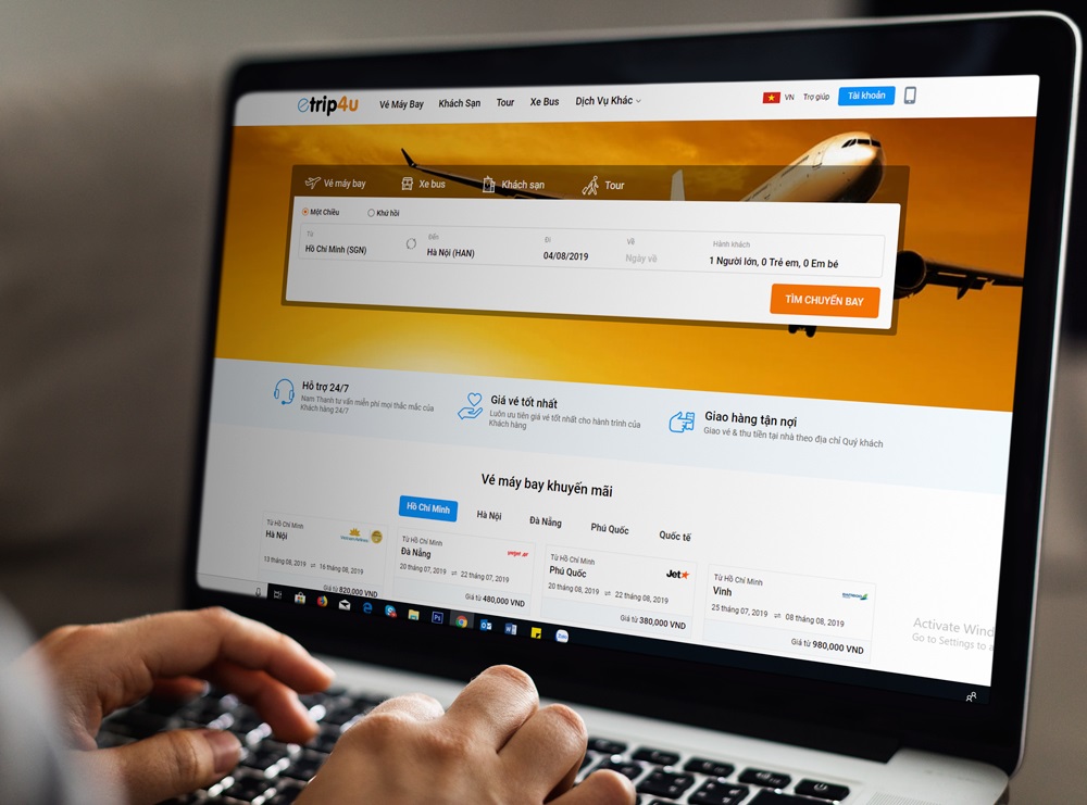 Etrip4u là website đặt vé máy bay trực tuyến được nhiều người tin dùng