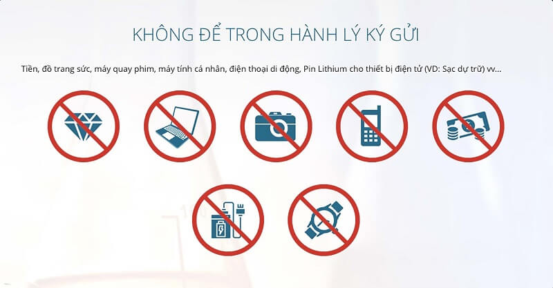 Không nên để các vật có giá trị trong hành lý ký gửi Không nên để các vật có giá trị trong hành lý ký gửi