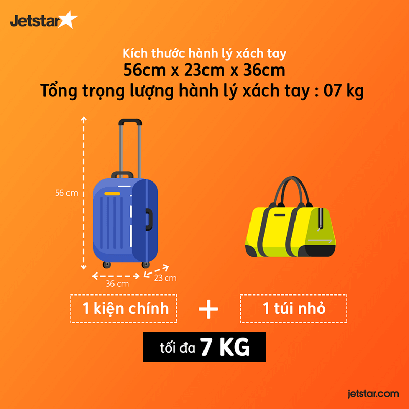Quy định hành lý xách tay Jetstar