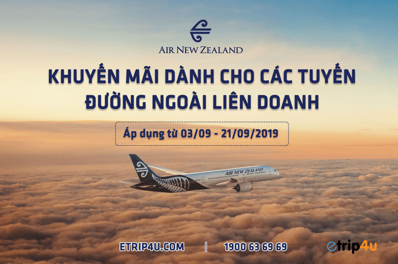 Air New Zealand khuyến mãi dành cho các tuyến đường ngoài liên doanh Air New Zealand khuyến mãi dành cho các tuyến đường ngoài liên doanh