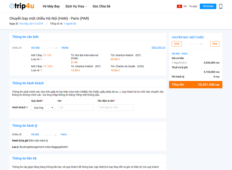 Giao diện nhập thông tin cá nhân Giao diện nhập thông tin cá nhân