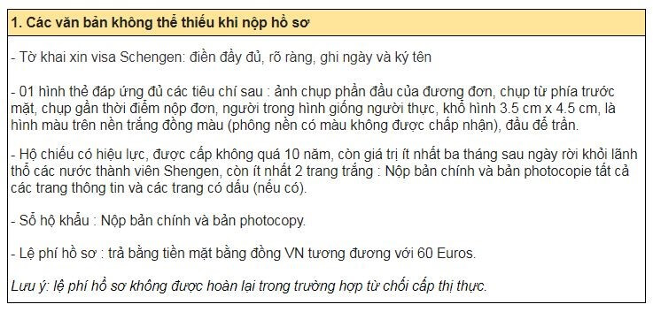 Hồ sơ xin visa Schengen gồm những gì Hồ sơ xin visa Schengen gồm những gì