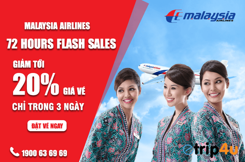 Malaysia Airlines giảm giá lên tới 20% chỉ trong 3 ngày Malaysia Airlines giảm giá lên tới 20% chỉ trong 3 ngày
