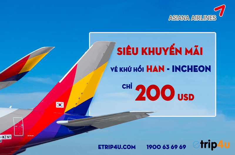 Siêu khuyến mãi vé khứ hồi Hà Nội – Incheon chỉ 200 USD Siêu khuyến mãi vé khứ hồi Hà Nội – Incheon chỉ 200 USD