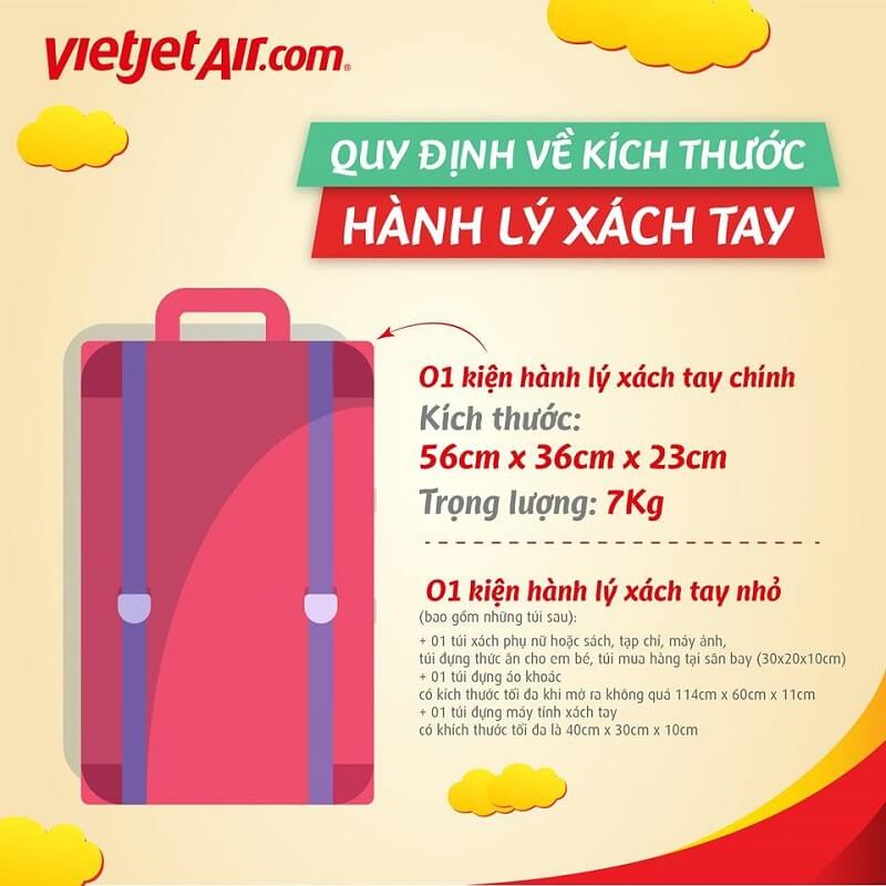 Quy định hành lý xách tay của Vietjet Air Quy định hành lý xách tay của Vietjet Air