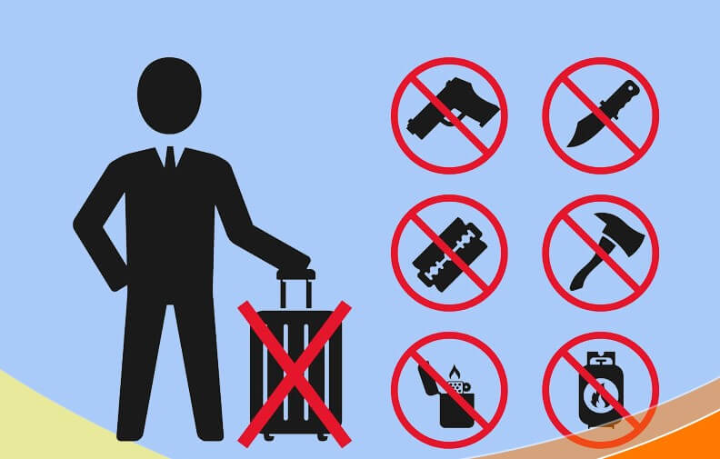 Những vật bị cấm mang lên máy bay Những vật bị cấm mang lên máy bay