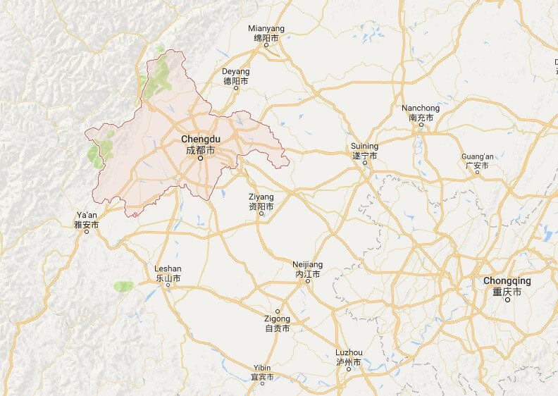 Thành Đô nằm ở phía tây nam Trung Quốc