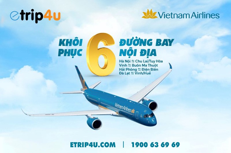 Vietnam Airlines khôi phục 6 chuyến bay nội địa