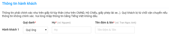 Thông tin hành khách