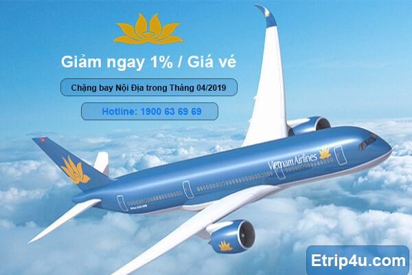 [Vietnam Airlines khuyến mãi] Giảm ngay 1% giá vé máy bay nội địa