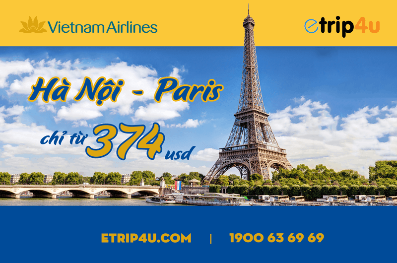 Vietnam Airlies Khuyến mãi vé khứ hồi Hà Nội – Pháp
