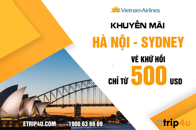 Vietnam Airlines: Vé khứ hồi Hà Nội – Sydney chỉ từ 500 USD Vietnam Airlines: Vé khứ hồi Hà Nội – Sydney chỉ từ 500 USD