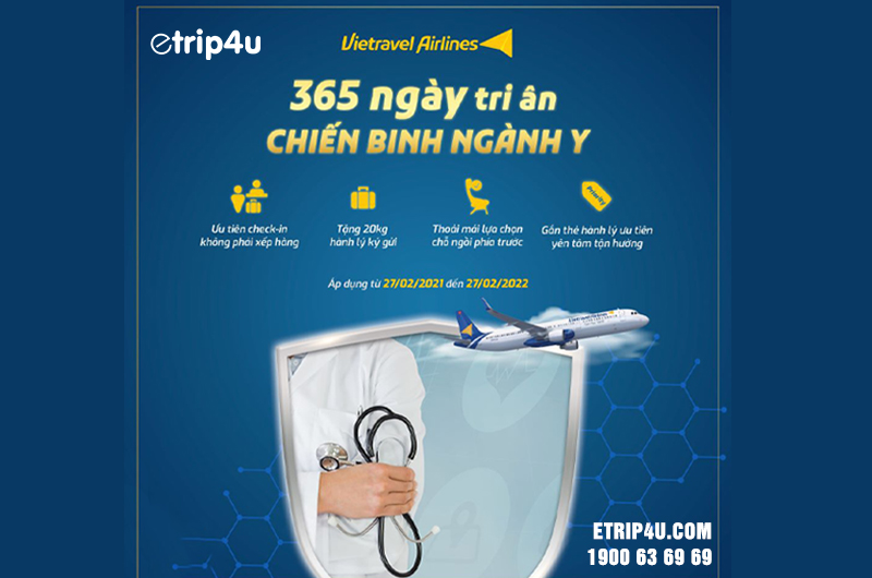 Vietravel Airlines ưu đãi đặc biệt dành cho các y bác sĩ
