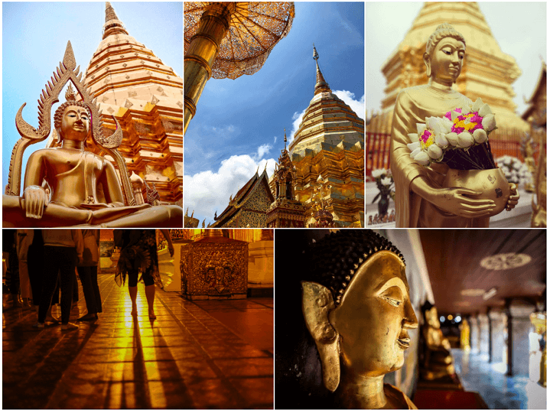 Muốn tham quan chùa Phrathat Doi Suthep bạn phải vượt qua 309 bậc cầu thang đá Muốn tham quan chùa Phrathat Doi Suthep bạn phải vượt qua 309 bậc cầu thang đá