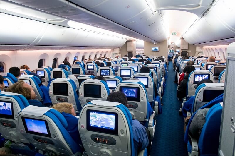 Khoang hạng phổ thông trên máy bay Xiamen Air